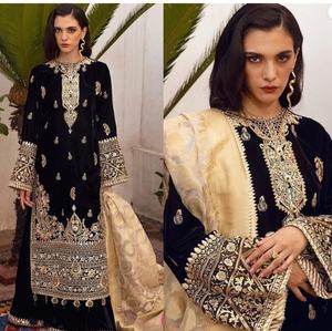 2022 Collection de robes de mariée et de soirée en mousseline de soie Salwar Kameez de créateur pakistanais - Product Image 5