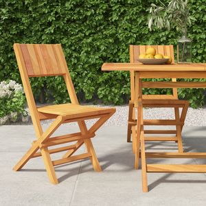 Juego de 2 Sillas Plegables de Jardín de Madera de Teca Sólida, Estilo Regular - Product Image 1