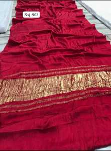 Pure Gajji Silk <b>Tissu</b> Pallu Saree With Vibrant Colors - Product Image 4
