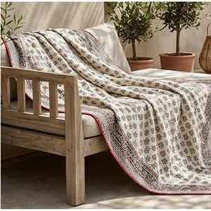 Wholesale Cotton Sanganer Kantha Queen Size <b>Throws</b> Hand Block Printed <b>Large</b> Width Handmade Indian Quilt Traditional Home - Product Image 3