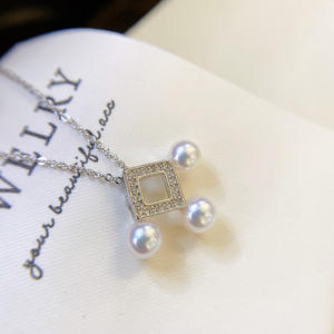 Celebrity Style 6-7 Natural <b>Pearl</b> Pendant <b>Necklace</b> with Original Design Comparable to Akoya Fashion <b>Earrings</b> - Product Image 3