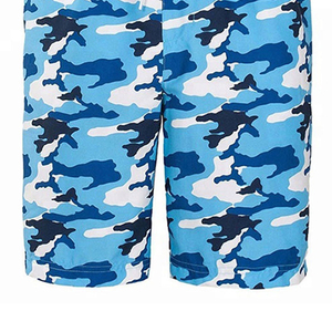 Short de bain pour homme style urbain 100% coton, taille élastique, séchage rapide, imprimé, avec poches, pour la plage et le fitness, couleur unie - Product Image 5