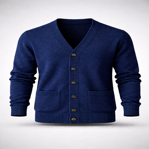 Suéter Escolar Personalizado OEM para Niños, Cárdigan con Cuello en V, Manga Larga, Botones, Bolsillos, Talla Grande, para Primavera - Product Image 3