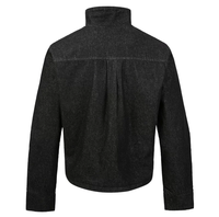Blouson en jean pour homme, coupe cintrée 3D, design irrégulier multi-formes, style universitaire, respirant, coupe-vent, vintage
