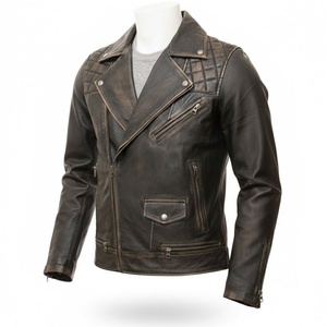 Blouson en cuir classique zippé pour homme, best-seller, vêtement élégant pour homme, blouson bomber pour l'extérieur, en vente - Product Image 1