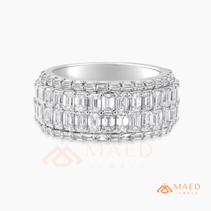 925 Sterling <b>Silver</b> Baguette Moissanite Diamond <b>Ring</b> Full <b>Eternity</b> Wedding Band for Women USA - Product Image 5
