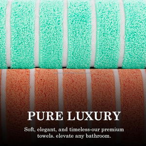 ผ้าขนหนูลายทางคาบาน่าหรูหราแบบ OEM นุ่ม ซึมซับดี แห้งเร็ว เหมาะสำหรับรีสอร์ท โรงแรม ยุโรป - Product Image 5