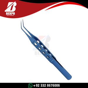 Pinza de sutura en ángulo McPherson, instrumento quirúrgico oftálmico, herramienta de microcirugía de precisión de acero inoxidable, reutilizable - Product Image 2