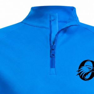 Blue <b>Long</b> <b>Sleeve</b> Quarter Zip <b>Golf</b> Pullover Shirt Men's Sports Performance <b>Top</b> Outdoor Activity Wear Training Apparel for <b>Golf</b> - Product Image 3