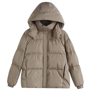 Chaqueta Acolchada con Capucha para Mujer, Abrigo de Invierno de Manga Larga, Grueso, de Color Sólido, Informal, con Relleno de Poliéster - Product Image 1