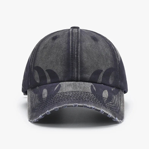 Casquette de baseball unisexe en coton lavé, 6 panneaux, réglable, style vintage, couleur unie, bordure déchirée, décontractée, pour adultes - Product Image 5