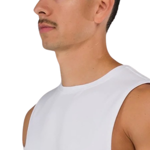Men's <b>White</b> Fitness Muscle <b>Tank</b> <b>Top</b> Breathable Sleeveless Workout Shirt Lightweight Training Sports Activewear - Product Image 3