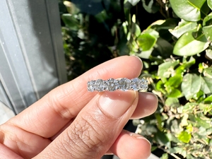 Wholesale Fine Jewelry Round Cut <b>925</b> Sterling <b>Silver</b> Eternity Moissanite <b>Ring</b> Promise Wedding Band for Women Girls - Product Image 5