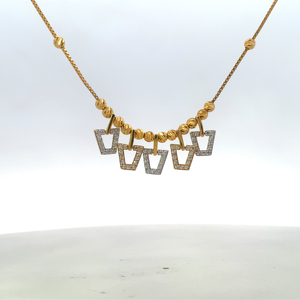 Auténtico Collar de Oro de 22K con Dijes de Anillo de Diamantes Reales y Cuentas Negras - Product Image 5