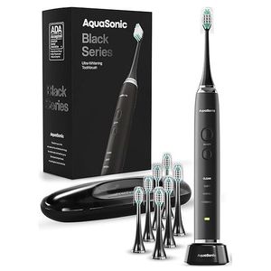 Spazzolino Elettrico Aquasonic Black Series Approvato ADA, Ultra Sbiancante con 8 Testine e Custodia da Viaggio, 40.000 VP - Product Image 1