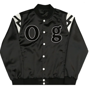 แจ็คเก็ตบอมเบอร์ผ้าซาตินคอตั้งทรงบาง รุ่นฮิตขายดีปี 2025 สีและโลโก้สั่งทำได้ ตำแหน่งด้านหน้า/ด้านหลัง สำหรับทั้งชายและหญิง ผลิตในประเทศปากีสถาน - Product Image 1