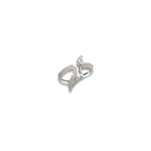 Bague Fluid X sculpturale à bande croisée en argent sterling, design architectural moderne et fluide, bague de luxe unisexe - Product Image 2