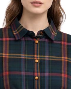 เสื้อเชิ้ตผู้หญิงสีเขียวเข้มลายสก็อตแบบครอป แขนยาว ติดกระดุม สไตล์ลำลอง แฟชั่นทันสมัย รับผลิตตามแบบ (OEM) - Product Image 5