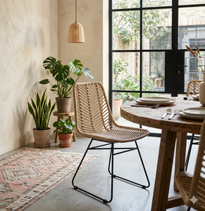 Silla de Comedor Moderna para Jardín, de Mimbre Sintético y Ratán PE, Estilo Contemporáneo Minimalista, con Patas de Metal, para Patio, Restaurante o Cafetería - Product Image 5