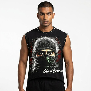 Camiseta sin mangas Glory Custom con gráfico de diamantes de imitación, 100% algodón, tela suave, nuevo estilo moderno, unisex. - Product Image 5
