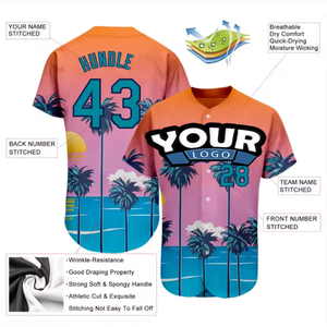Uniforme de Béisbol Tropical Unisex, Impresión OEM, Uniforme de Béisbol de Manga Corta, Jersey de Béisbol Personalizado - Product Image 6
