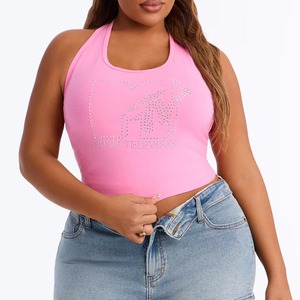 Women's Rhinestone Tanks Camisole Crop <b>Top</b> Women Sleeveless Slim <b>Crystal</b> Camis Tank <b>Top</b> - Product Image 3