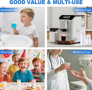 แก้วพลาสติกใสแบบใช้แล้วทิ้ง ขนาด 3 ออนซ์ ปลอดสาร BPA รีไซเคิลได้ ย่อยสลายได้ ทันสมัย เป็นมิตรกับสิ่งแวดล้อม ป้องกันการรั่วซึม บรรจุ 50 ใบ สำหรับใช้ในห้องน้ำ สำหรับบ้วนปาก - Product Image 2