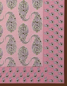 GULMOHAR Pink Paisley Hand Block Printed <b>King</b> <b>Size</b> Cotton Bedsheet Set with <b>Pillow</b> Covers for Home Hotel Bedding - Product Image 2