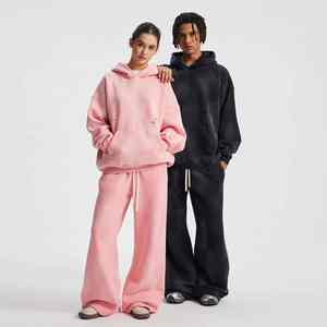 Ensemble de survêtement décontracté pour homme, streetwear d'hiver, à capuche, uni, léger, 100% coton, respirant, impression de logo personnalisée, séchage rapide - Product Image 5