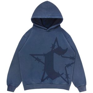Unisex Blue Cotton Tracksuit <b>Pants</b> With Geometric Print Elastic Waist Loose Fit Full Length Casual Wear For Adults Street Style - Product Image 3