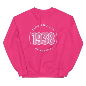 เสื้อสเวตเชิ้ตคอกลม Jack and Jill Pink 1938 JJ Circle แบบยูนิเซ็กส์ แขนยาว เนื้อผ้านุ่ม สวมใส่สบาย รับผลิตเสื้อผ้าขายส่งตามสั่ง - Product Image 1