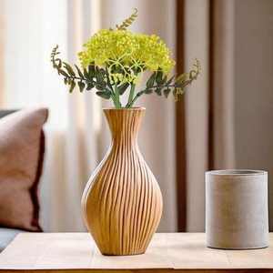 Jarrón Decorativo de Madera Ecológico Hecho a Mano de Estilo Art Deco Moderno de Lavie Creations, Pulido a Mano, Diámetro Personalizable de 4 a 6 Pulgadas, para Mesa - Product Image 3