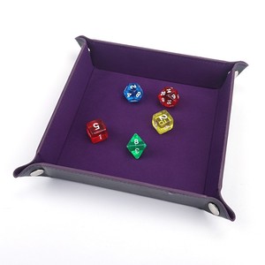 Plateau de rangement pliable personnalisé en cuir PU et velours pour <span class=keywords><strong>bijoux</strong></span> et dés, avec logo sur mesure - Product Image 3