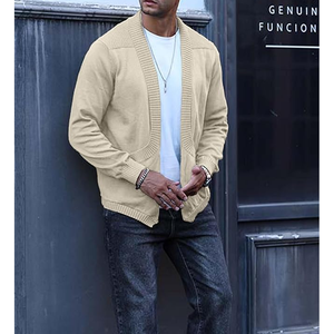 Custom Men's 100% Cotton Knitted <b>Cardigan</b> <b>Sweater</b> Light V Neck Casual Summer <b>Cardigan</b> Outerwear - Product Image 4