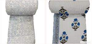 Couette Bohème Bleue en Coton Biologique, Imprimée à la Main, Lavable, Respirante, pour Hôtels, Toutes Saisons, Impression Personnalisée, OEM - Product Image 2
