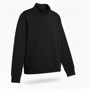 Sweat-shirts en molleton respirants et écologiques pour hommes, demi-zip, en coton, teints unis, pour l'hiver au Pakistan, personnalisables - Product Image 3