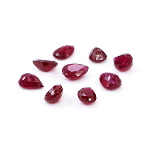 Rubíes naturales de Bangkok calibrados en forma de pera de 6x8 mm, piedra preciosa de rubí facetada natural suelta para la fabricación de joyas, lista para usar. - Product Image 1