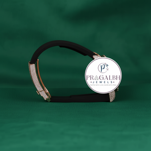 นาฬิกาเพชรหรู Pragalbh Jewels ประดับเพชรแบบ Iced Out Pavé สายสแตนเลสและยาง สำหรับผู้ชายและผู้หญิง - Product Image 5