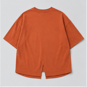 Custom Clay Orange Cotton Hemp Athletic <b>Mens</b> Oversized Short Sleeve T-Shirt MTS-OVR-0032 - Product Image 2