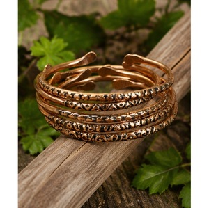 Custom Copper Magnetic Polished <b>Bangle</b> Adjustable Floral <b>Engraved</b> Artisan Cuff Bracelet Souvenir Crafts Jewelry - Product Image 6