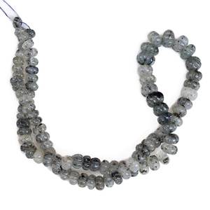 ลูกปัดพลอยรูไทล์สีดำธรรมชาติรูปฟักทองทรงรอนเดลล์สำหรับทำเครื่องประดับแบบร้อยเป็นเส้น - Product Image 6