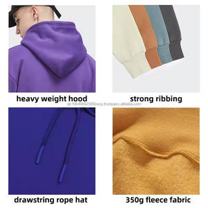 Fabricante de Muestras Gratuitas OEM, Sudaderas con Capucha para Hombre, Gruesas, de Alta Calidad, 500 Gsm, Color Rojo - Product Image 4