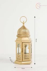Linterna de Vela con Forma de Domo de Mezquita en Metal Dorado para Ramadán, Navidad y Pascua 2027, para el Hogar y Eventos, Duradera - Product Image 2