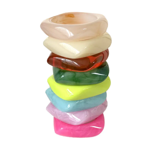 กำไลข้อมือเรซิ่นสไตล์เรโทรสำหรับผู้หญิง ขายส่ง รูปทรงเรขาคณิต แฟชั่นลำลอง/สปอร์ต สำหรับงานปาร์ตี้และสวมใส่ทุกวัน - Product Image 3