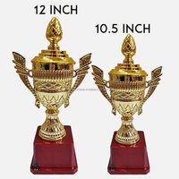 Trophée de Coupe du Monde Sportive Personnalisé et Durable, Plaqué Or, en Tissu, Technique de Moulage, Découpe, Finition Polie, Gravure Laser, pour le Sport