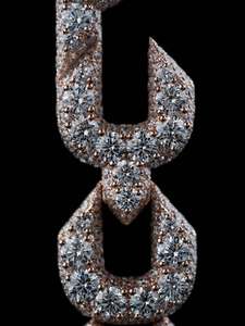 Rapper Design 925 Sterling <b>Silver</b> Rose Gold Plated Hip Hop Rappers Jewelry Bezel Setting VVS Moissanite <b>Initial</b> Letter Name - Product Image 3