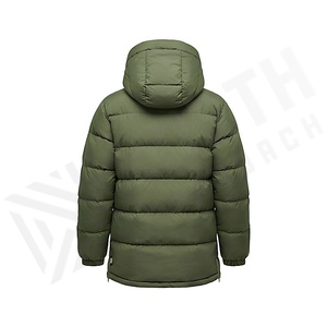 Hooded Quilted Waterproof <b>Bubble</b> Jacket Black Full Sleeve Winter Windproof Cotton Shell Knitted Fabric Polyester Filling Stand - Product Image 2