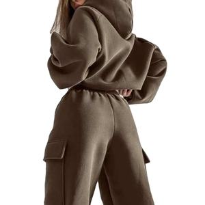 Conjunto Deportivo Informal Extra Grande de Felpa 100% Algodón para Mujer, Estampado Personalizado, Liso, OEM, Traje Deportivo para Mujer para Invierno 2026 - Product Image 3