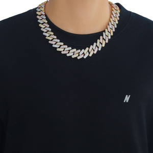 <b>Iced</b> <b>Out</b> Diamond Cuban <b>Chain</b> Necklace with Secure Clasp for Hip Hop Fashion Music Video and Stage Performance Available for Sale - Product Image 1