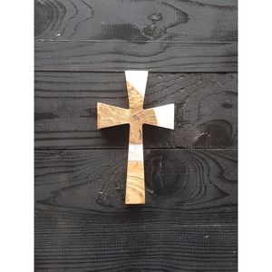 Croix en bois et résine écologique pour la prière et la célébration, plaque élégante pour la maison ou l'église - Product Image 4